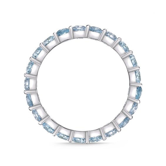 3.0mm Sky Blue Topaz Eternity Band in Sterling Silver