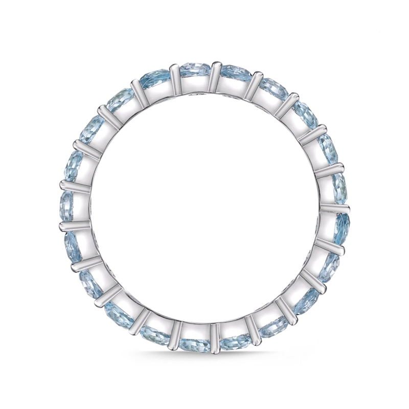 3.0mm Sky Blue Topaz Eternity Band in Sterling Silver