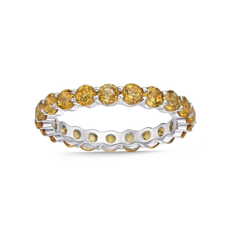 3.0mm Citrine Eternity Band in Sterling Silver