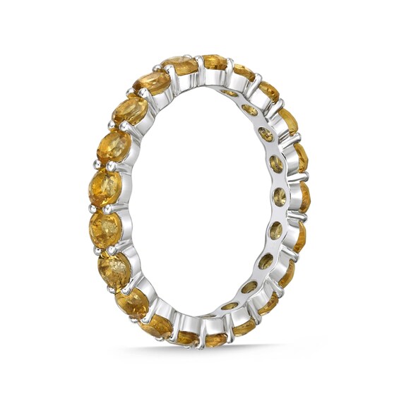 3.0mm Citrine Eternity Band in Sterling Silver