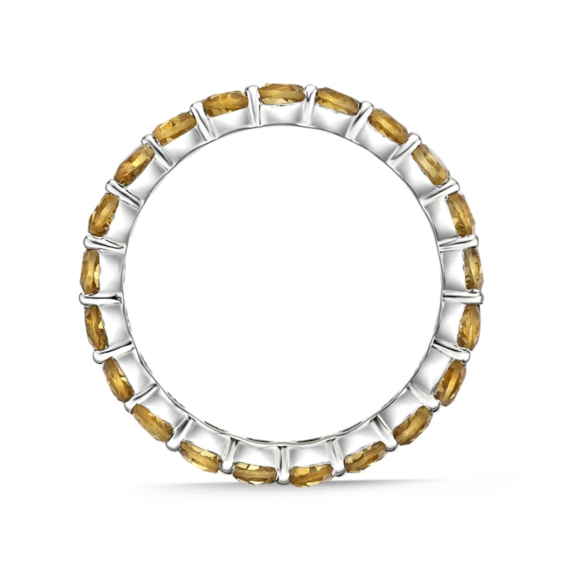 3.0mm Citrine Eternity Band in Sterling Silver
