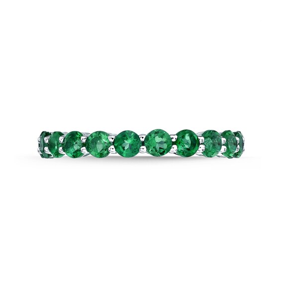 3.0mm Lab-Created Emerald Eternity Band in Sterling Silver
