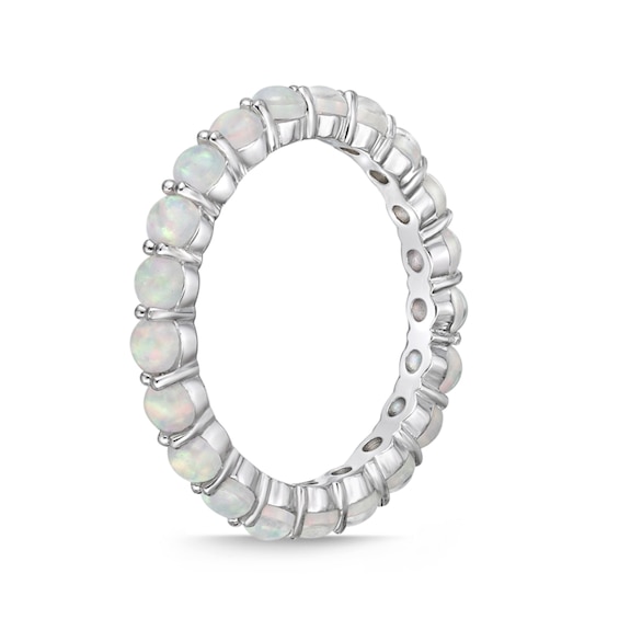 3.0mm Lab-Created Opal Eternity Band in Sterling Silver