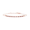Thumbnail Image 1 of Ruby and Diamond Accent Alternating Bar Bracelet in 10K Rose Gold - 7.25"