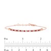 Thumbnail Image 3 of Ruby and Diamond Accent Alternating Bar Bracelet in 10K Rose Gold - 7.25"