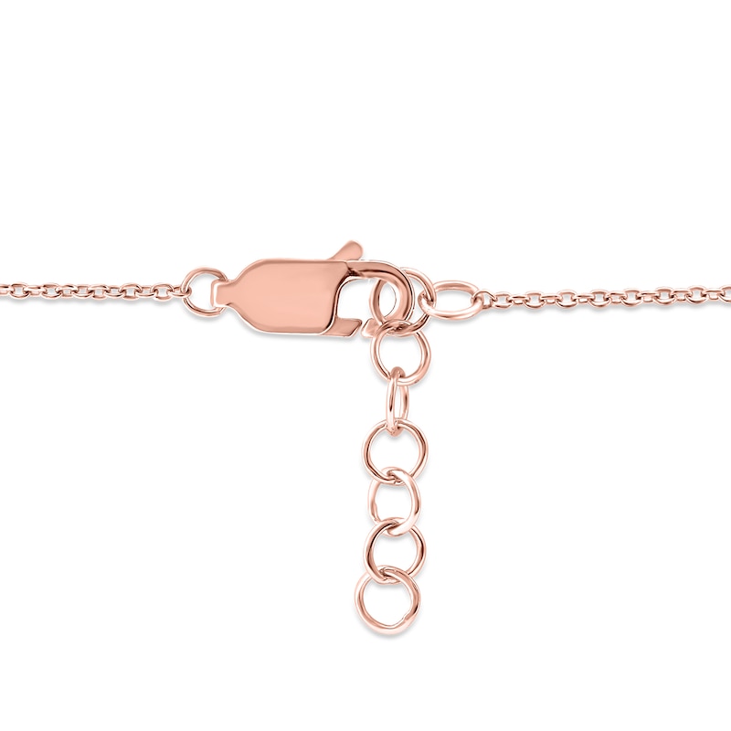 Main Image 4 of Ruby and Diamond Accent Alternating Bar Bracelet in 10K Rose Gold - 7.25"