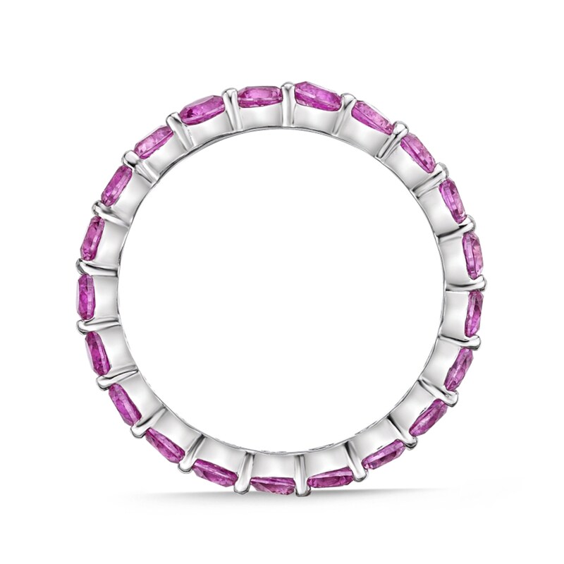 3.0mm Lab-Created Pink Sapphire Eternity Band in Sterling Silver