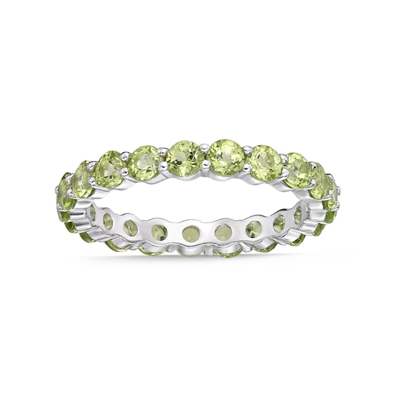 3.0mm Peridot Eternity Band in Sterling Silver