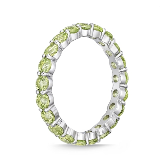 3.0mm Peridot Eternity Band Sterling Silver