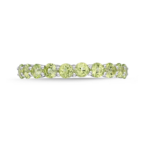 3.0mm Peridot Eternity Band Sterling Silver