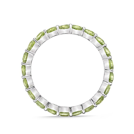 3.0mm Peridot Eternity Band Sterling Silver