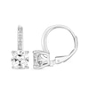 6.0mm Cushion-Cut Lab-Created White Sapphire Drop Earrings in Sterling Silver