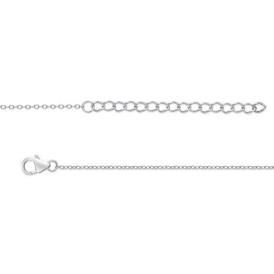 5.0mm Lab-Created Blue and White Sapphire Open Frame Station Necklace in Sterling Silver - 20" 5.0mm Lab-Created Blue and White Sapphire Open Frame Station Necklace in Sterling Silver - 20"