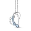 Thumbnail Image 1 of Journey Blue Topaz Tilted Heart Pendant in Sterling Silver