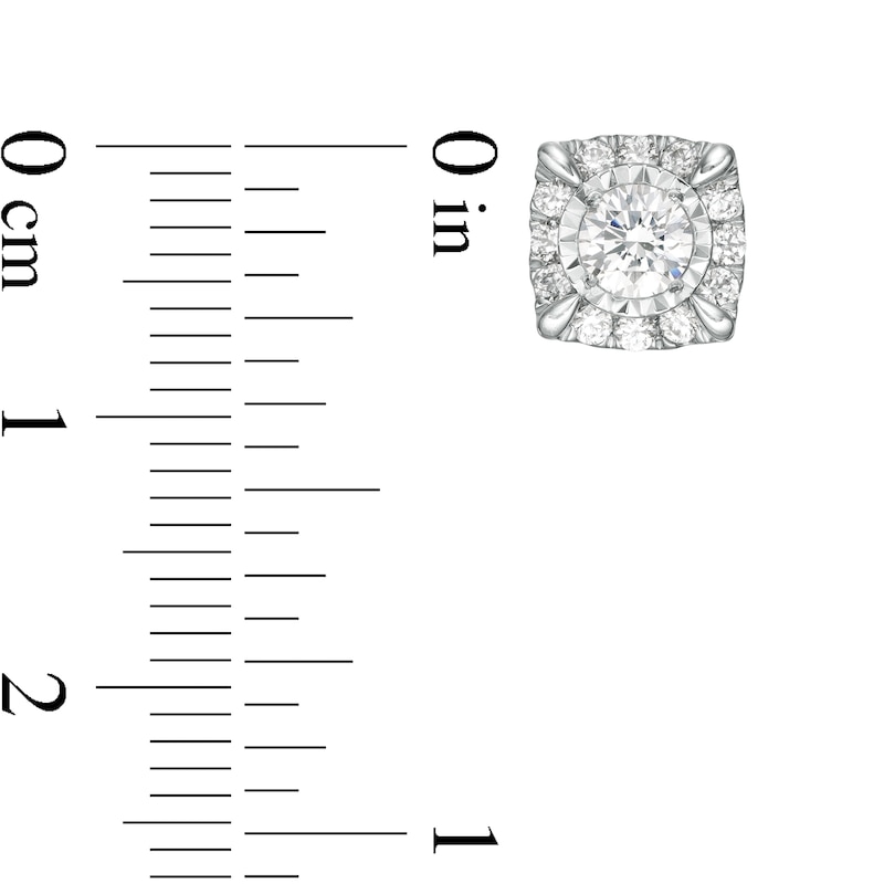 Main Image 2 of 2 CT. T.W. Diamond Cushion Frame Stud Earrings in 10K White Gold