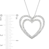 Thumbnail Image 3 of 1 CT. T.W. Diamond Double Heart Outline Pendant in 10K White Gold