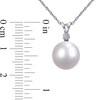 Thumbnail Image 3 of 9.0-10.0mm South Sea Cultured Pearl and 1/20 CT. T.W. Diamond Pendant in 14K White Gold-17"