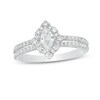 Thumbnail Image 1 of 5/8 CT. T.W. Marquise Diamond Frame Split Shank Engagement Ring in 14K White Gold