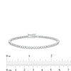 Thumbnail Image 5 of Lab-Created White Sapphire Vintage-Style Tennis Bracelet, Hoop Earrings and Ring Set in Sterling Silver  - Size 7