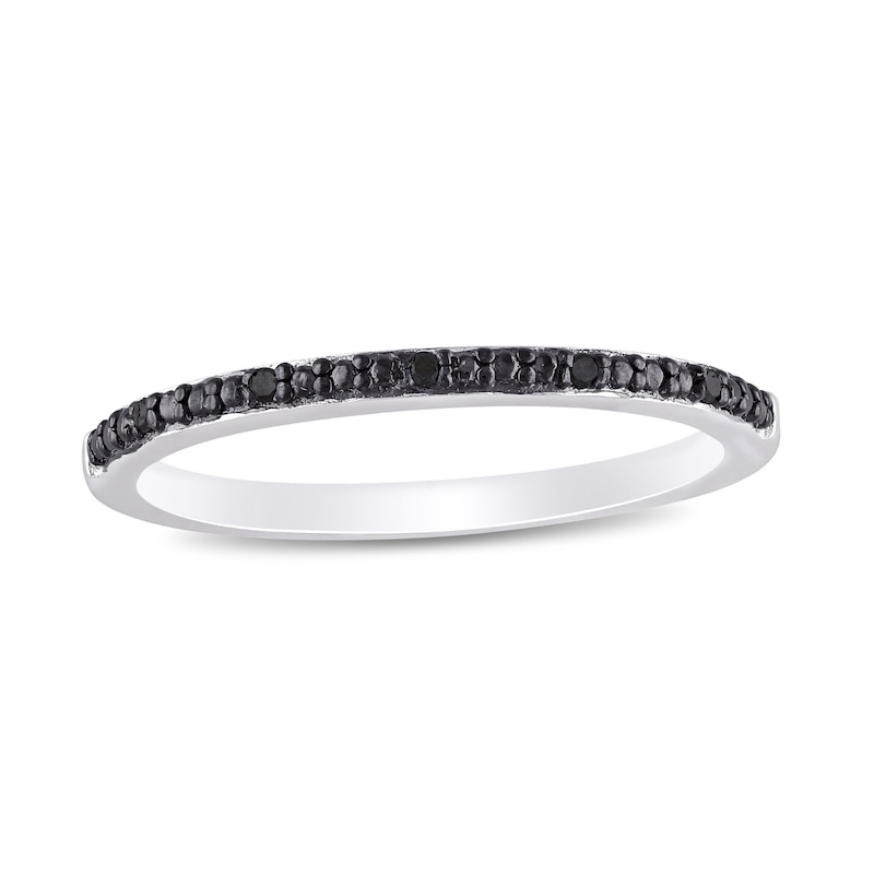 Black Diamond Accent Band in Sterling Silver and Black Rhodium