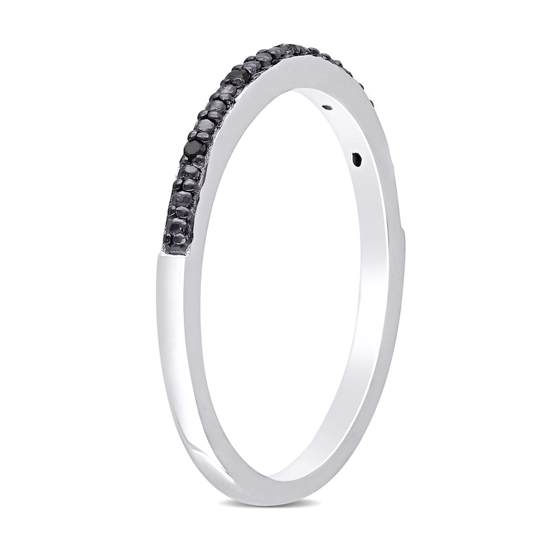Main Image 3 of Black Diamond Accent Band in Sterling Silver and Black Rhodium
