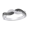 1/10 CT. T.W. Enhanced Black and White Diamond Twist Vintage-Style Ring in Sterling Silver