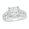 Thumbnail Image 1 of 3 CT. T.W. Princess-Cut Quad Diamond Frame Split Shank Engagement Ring in 14K White Gold