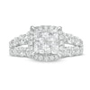 Thumbnail Image 4 of 3 CT. T.W. Princess-Cut Quad Diamond Frame Split Shank Engagement Ring in 14K White Gold