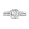 1 CT. T.W. Princess-Cut Quad Diamond Frame Vintage-Style Engagement Ring in 14K White Gold