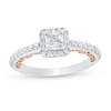 1 CT. T.W. Princess-Cut Diamond Frame Engagement Ring in 14K Two-Tone Gold