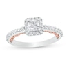 Thumbnail Image 1 of 1 CT. T.W. Princess-Cut Diamond Frame Engagement Ring in 14K Two-Tone Gold