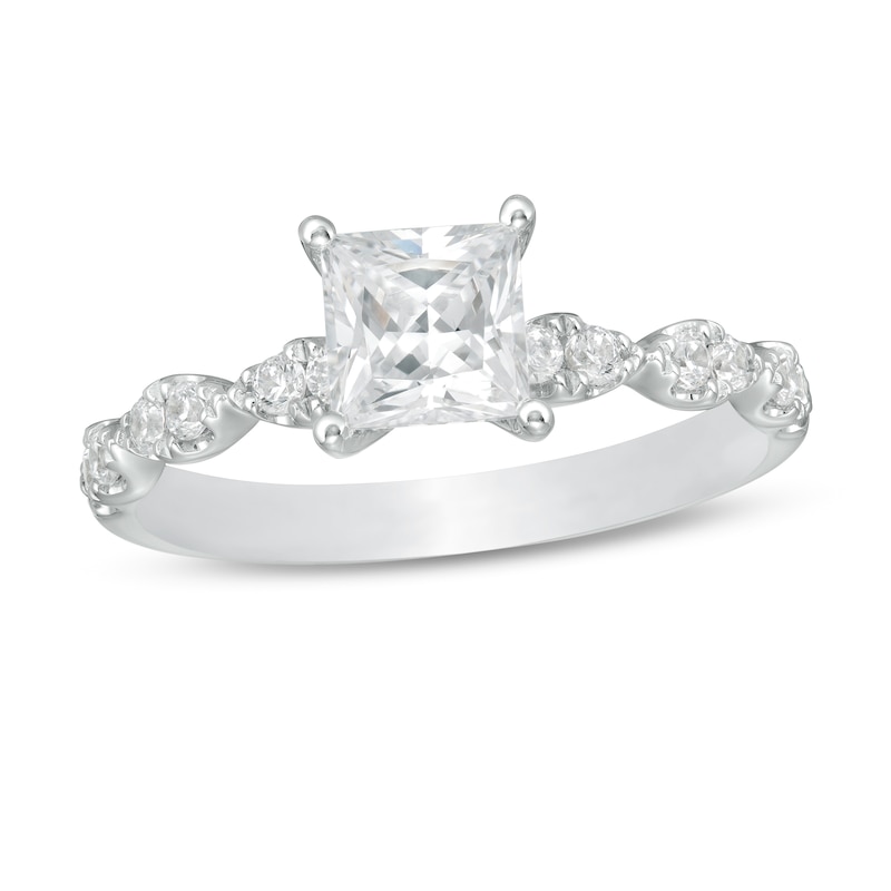 1-1/3 CT. T.W. Princess-Cut Diamond Engagement Ring in 14K White Gold