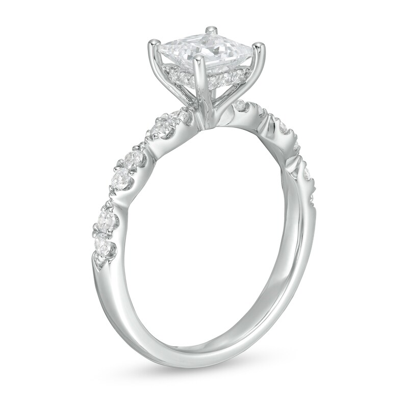 Main Image 3 of 1-1/3 CT. T.W. Princess-Cut Diamond Engagement Ring in 14K White Gold