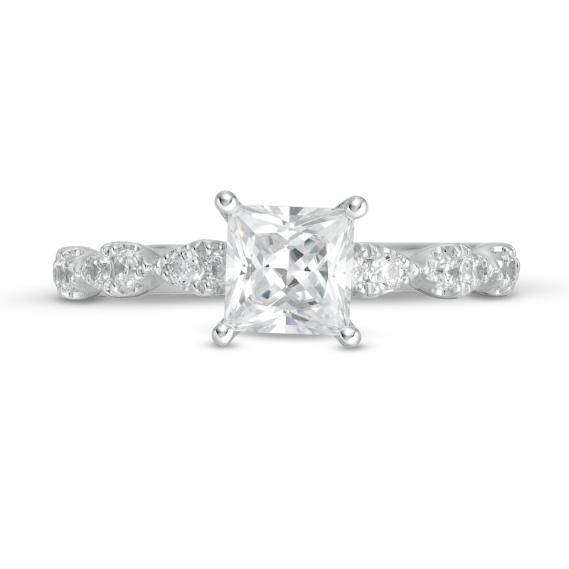 Main Image 4 of 1-1/3 CT. T.W. Princess-Cut Diamond Engagement Ring in 14K White Gold
