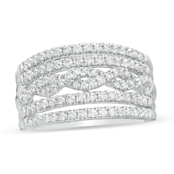 3/4 CT. T.w. Diamond Multi-Row Anniversary Ring in 14K White Gold