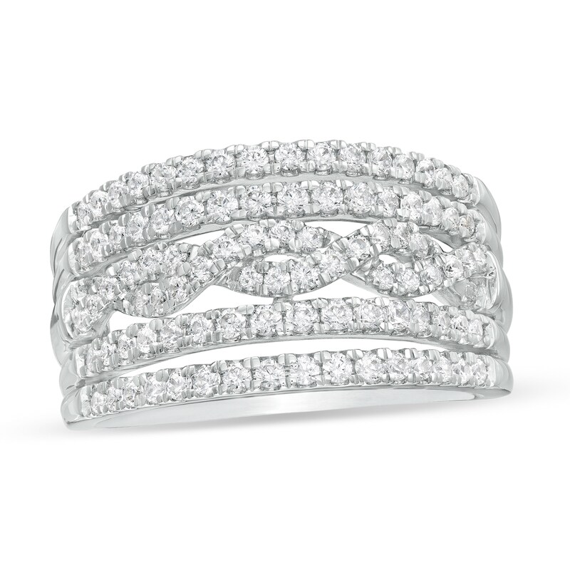 Main Image 1 of 3/4 CT. T.W. Diamond Multi-Row Anniversary Ring in 14K White Gold