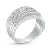 Thumbnail Image 3 of 3/4 CT. T.W. Diamond Multi-Row Anniversary Ring in 14K White Gold