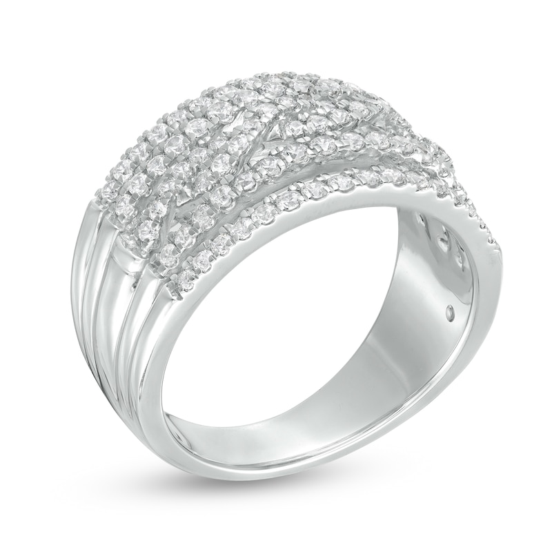 Main Image 3 of 3/4 CT. T.W. Diamond Multi-Row Anniversary Ring in 14K White Gold