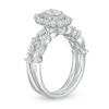 Thumbnail Image 2 of 1-1/2 CT. T.W. Certified Oval Diamond Double Frame Bridal Set in 14K White Gold (I/SI2)