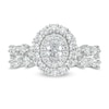 Thumbnail Image 3 of 1-1/2 CT. T.W. Certified Oval Diamond Double Frame Bridal Set in 14K White Gold (I/SI2)