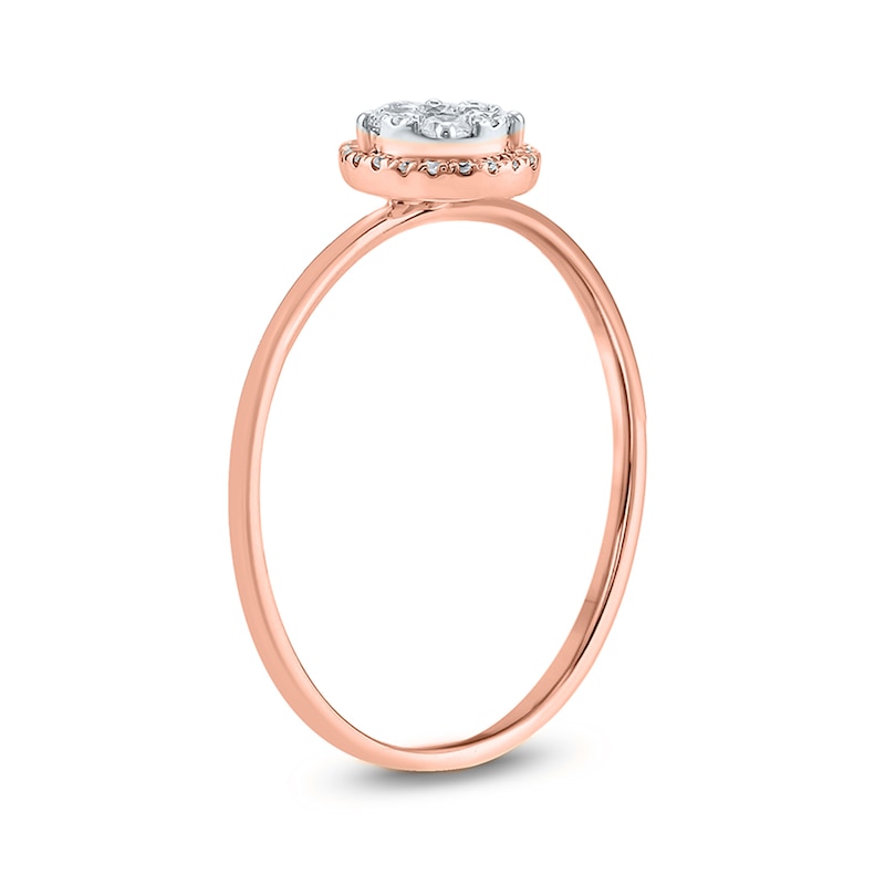 Main Image 2 of 1/5 CT. T.W. Composite Diamond Frame Promise Ring in 10K Rose Gold