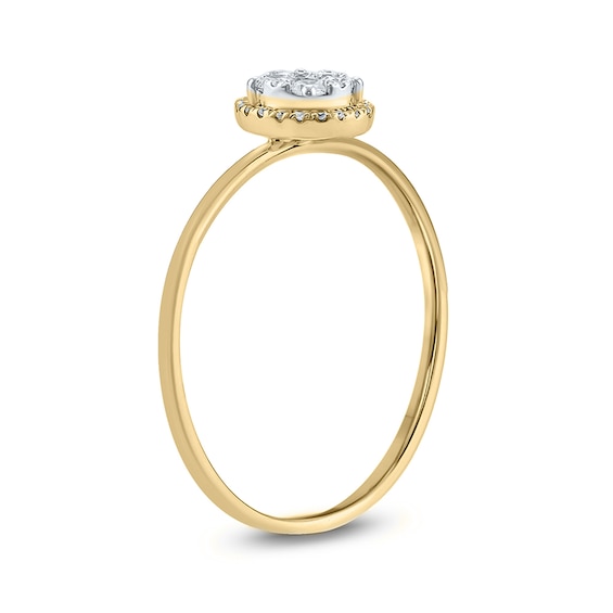 1/5 CT. T.w. Composite Diamond Frame Promise Ring in 10K Gold