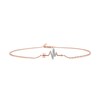Thumbnail Image 1 of Diamond Accent Sideways Heartbeat Arrow Anklet in Sterling Silver with 14K Rose Gold Plate - 10"