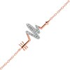 Thumbnail Image 2 of Diamond Accent Sideways Heartbeat Arrow Anklet in Sterling Silver with 14K Rose Gold Plate - 10"