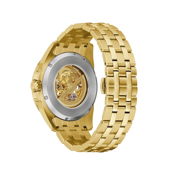 Men's Bulova Sutton Automatic Gold-Tone Watch with Gold-Tone Skeleton Dial (Model: 97A162) Men's Bulova Sutton Automatic Gold-Tone Watch with Gold-Tone Skeleton Dial (Model: 97A162)