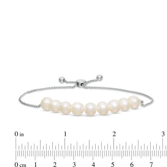 Freshwater Cultured Pearl and Lab-Created White Sapphire Necklace, Bracelet, Earrings and Ring Set in Sterling Silver