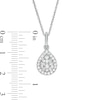 Thumbnail Image 2 of 1/2 CT. T.W. Pear-Shaped Multi-Diamond Frame Pendant in 10K White Gold
