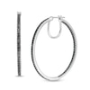 Thumbnail Image 1 of 1 CT. T.W. Black Diamond Inside-Out Hoop Earrings in Sterling Silver