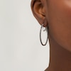 Thumbnail Image 2 of 1 CT. T.W. Black Diamond Inside-Out Hoop Earrings in Sterling Silver