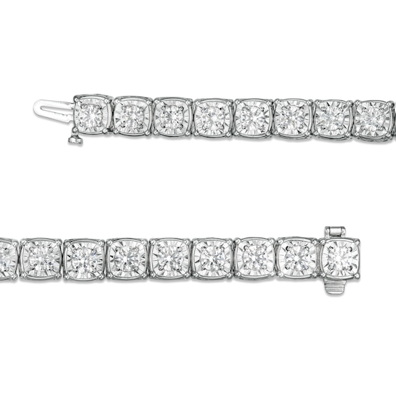 10 CT. T.w. Diamond Square Tennis Bracelet in 10K White Gold